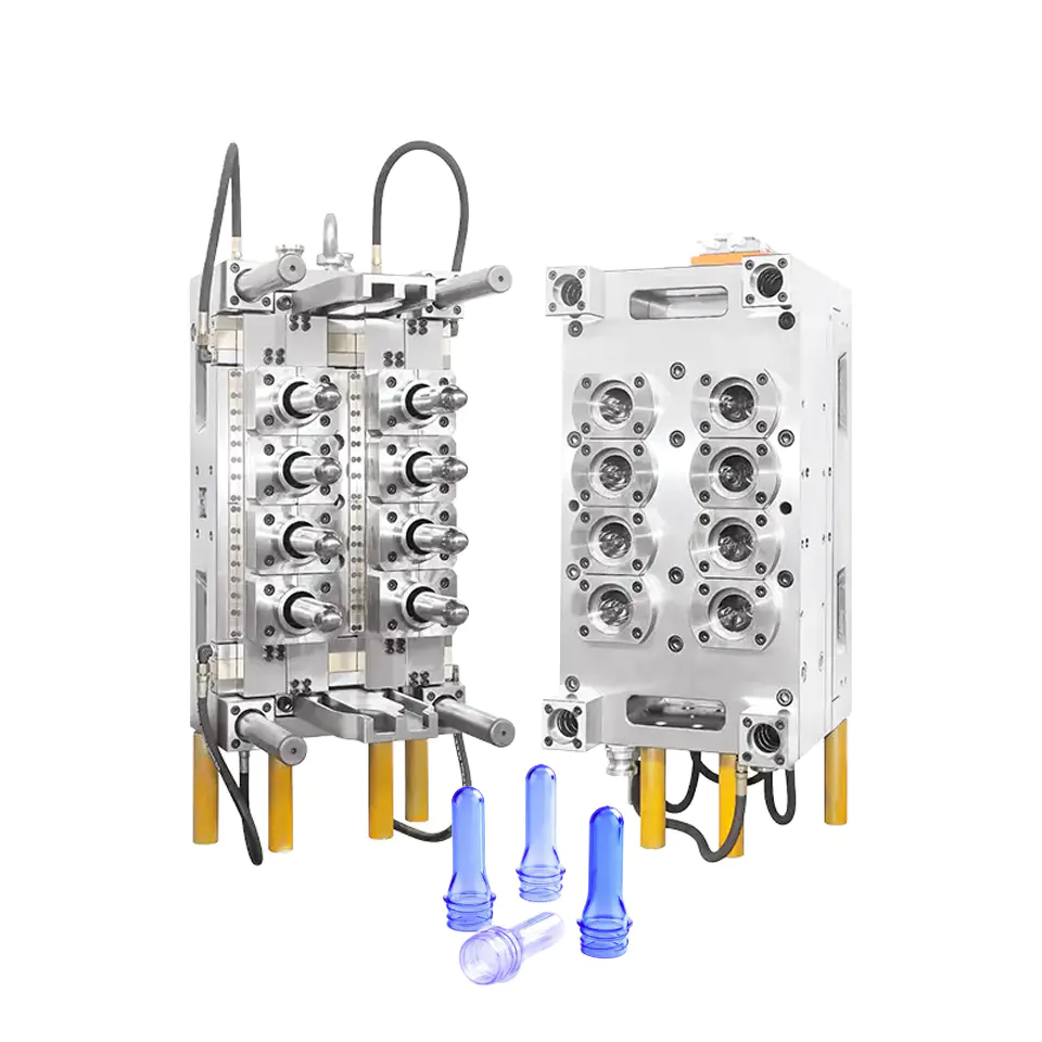 Moulage par injection de préforme de bouteille PET standard à 8 cavités